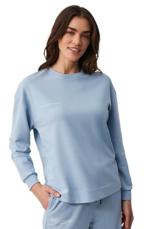 Penye Mood Kadın Mavi Pijama Takımı PM9939