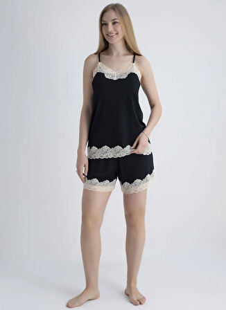 Wondergen V Yaka Siyah Kadın Atlet 401WON-1118-201