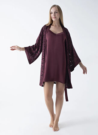 Vivis Bordo Kadın Sabahlık 50VIV10418