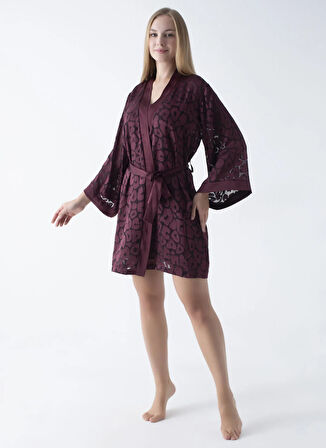 Vivis Bordo Kadın Sabahlık 50VIV10418