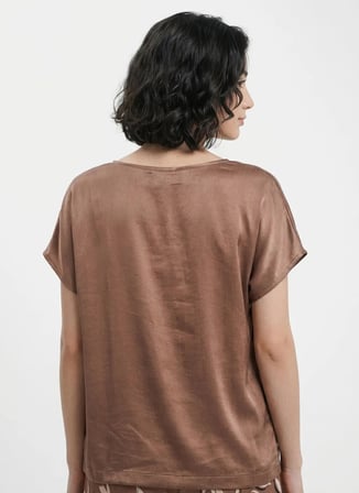 Vivis Somon Kadın Yuvarlak Pijama Üst 50VIV10814