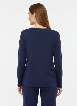 Wondergen Lacivert Kadın Pijama Üst 401WON-1110-220