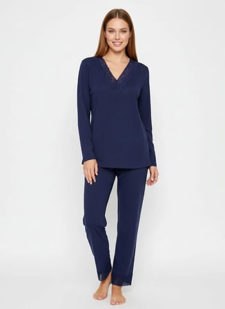 Wondergen Lacivert Kadın Pijama Üst 401WON-1110-220