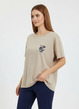 Wondergen Lacivert Kadın Pijama Üst 401WON-1110-223