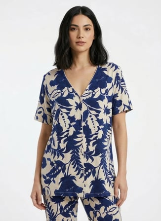 Wondergen Lacivert Kadın Pijama Üst 401WON-1124-224