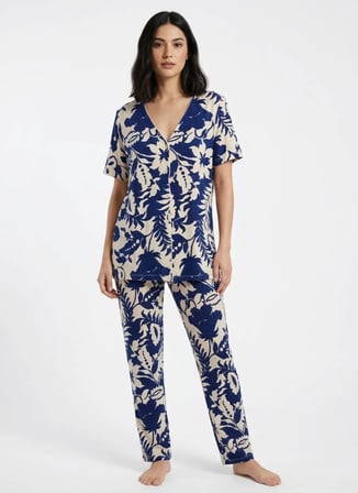 Wondergen Lacivert Kadın Pijama Üst 401WON-1124-224