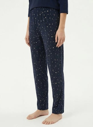 Sixteensixty Lacivert - Beyaz Kadın Pijama Alt 403SIX-1116-111