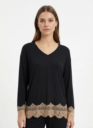 Wondergen Siyah Kadın Pijama Alt 401WON-1116-234