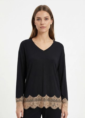 Wondergen Siyah Kadın Pijama Alt 401WON-1116-234