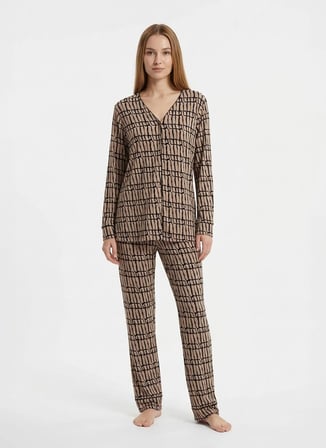 Wondergen Kahverengi Kadın Pijama Alt 401WON-1116-232