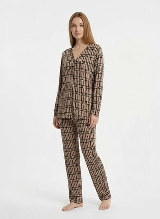 Wondergen Kahverengi Kadın Pijama Alt 401WON-1116-232