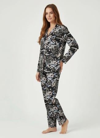Wondergen Siyah-Beyaz Kadın Desenli Pijama Alt 401WON-1116-229