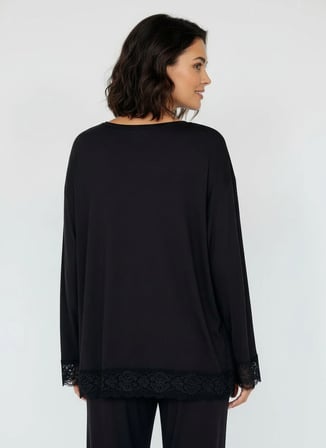 Wondergen Siyah Kadın Pijama Üst 401WON-1110-226