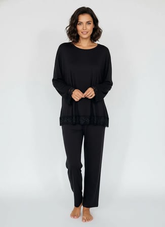 Wondergen Siyah Kadın Pijama Alt 401WON-1116-227