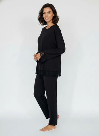 Wondergen Siyah Kadın Pijama Alt 401WON-1116-227