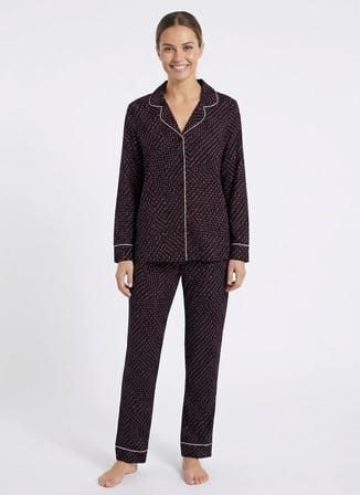 Sixteensixty Siyah - Pembe Kadın V Pijama Üst 403SIX-1124-123