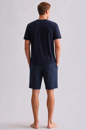 Mısırlı Erkek Bambu Pijama Şort Lacivert