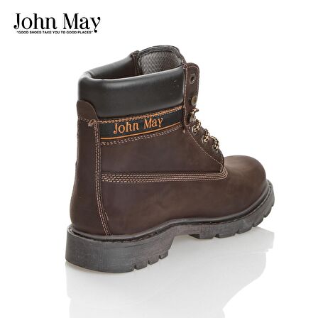 John May M5130Nka Yuvarlak Burun Orta Topuk Bağcıklı Su Geçirmez Günlük Kahverengi Kar Botu Deri