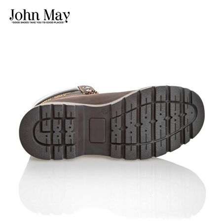 John May M5130Nka Yuvarlak Burun Orta Topuk Bağcıklı Su Geçirmez Günlük Kahverengi Kar Botu Deri