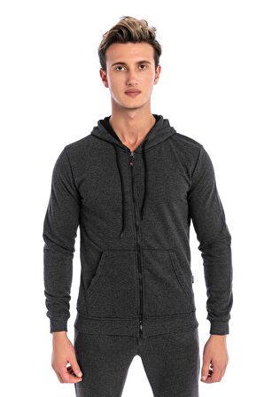 Scooter -  Siyah Erkek Kapüşonlu Basic Sweatshirt M1518TS