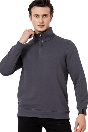 Scooter Yarım Fermuarlı Antrasit Erkek Sweatshirt M1519TA