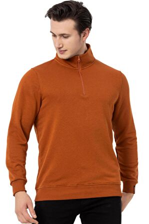 Scooter Yarım Fermuarlı Kiremit Erkek Sweatshirt M1519TKR