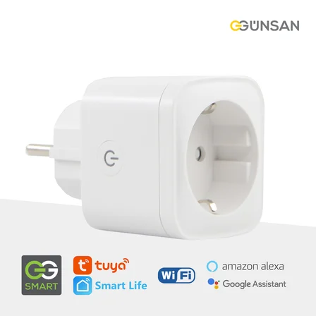 Günsan WiFi Akıllı Priz 16A | Enerji Takibi, Uzaktan Kontrol, Tuya Smart Life, Sesli Komut (Google Home & Alexa)