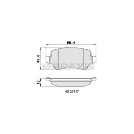 Opel Arka Fren Balatası Astra G Astra H Meriva A Zafıra B Corsa C Kia Ceed 12> - Braxıs Aa0015