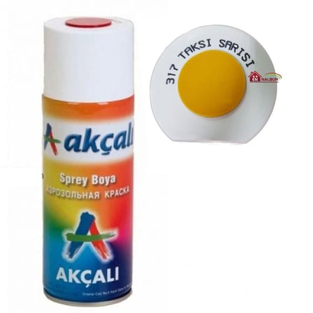 Akçalı Sprey Boya 400 ml Floresan Sarı 317 Taksi Sarısı