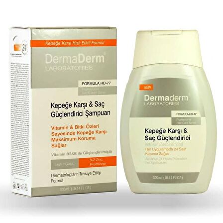 Dermaderm Kepeğe Karşı Saç Güçlendirici Kepek Şampuanı 300ml