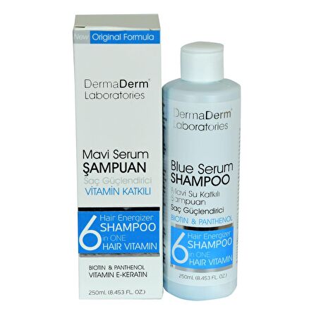 Dermaderm Tüm Saçlar İçin Güçlendirici Mavi Şampuan 250 ml