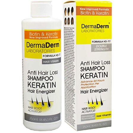 Dermaderm Keratin Şampuanı HD77 (Sülfat ve Parafinsiz) 250 ML