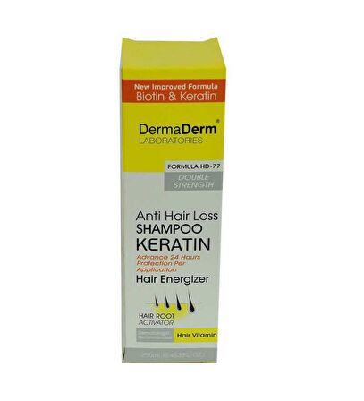 Dermaderm Keratin Şampuanı HD77 (Sülfat ve Parafinsiz) 250 ML