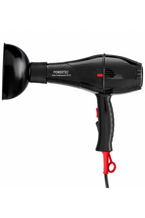 Powertec TR-701 Profesyonel Fön Makinesi + Vigo Difüzör Başlık + Profesyonel Fön Fırçası