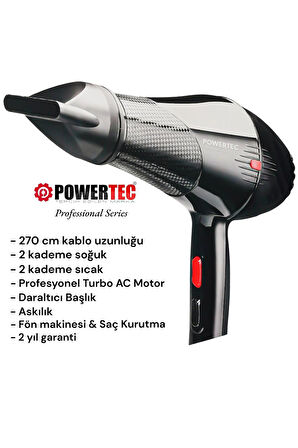 TR-701 Profesyonel Fön Makinesi + Vigo Difüzör Başlık + Profesyonel Fön Fırçası