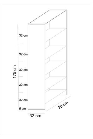 2 Kapaklı 5 Katlı Çok Amaçlı / Elbise Dolabı / Saklama Dolabı 70 Lilyum