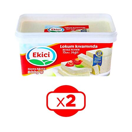 Ekici Tam Yağlı Beyaz Peynir 800 gr Lokum Kıvamında 2 li