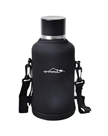 Nurgaz Campout Çift Katmanlı Termos Siyah  2  Litre 