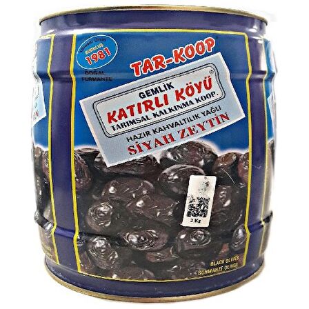 Katırlı Köyü Gemlik Kahvaltılık Siyah Zeytin 2000 g ℮