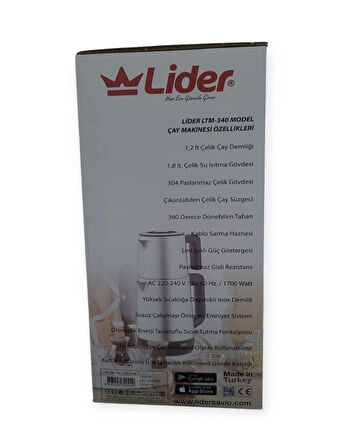 Lider Ltm-340 Elektrikli Çaycı Ve Kettle İkisi Bir Arada 