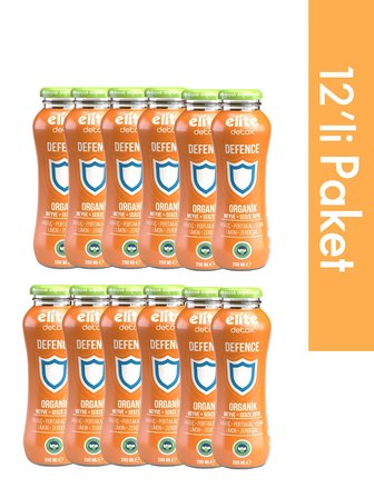 12'li Organik Defence %100 Meyve-Sebze Suyu 200 Ml