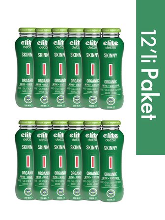 12'li Organik Skinny %100 Meyve-Sebze Suyu 200 Ml