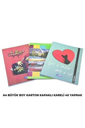 Karton Kapaklı 40 Yp. Çizgili A4 Defter