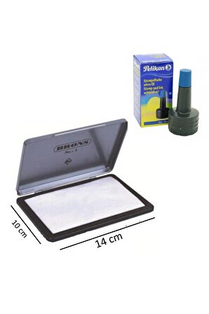 Mavi Istampa Mürekkebi Ve Büyük Metal Istampa 1 Adet