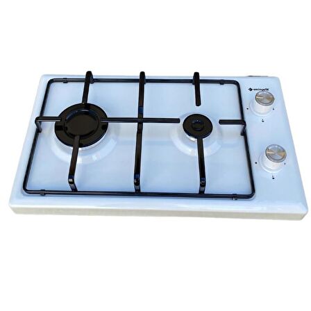 Eminçelik EC-AÜ 4120 WE30 LG LPG'li (Çakmaksız) Set Üstü Domino Beyaz Emaye Ocak