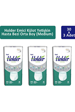  Holder Emici Külot Yetişkin Hasta Bezi Orta Boy ( Medium ) 30 x 3 Adet