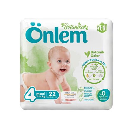 Önlem Botanika Bebek Bezi Jumbo Paket 4 Beden Maxi 22'li (7-14 Kg)