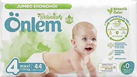 Önlem Botanika Bebek Bezi İkili Jumbo Paket 4 Beden Maxi 44'lü (7-14 Kg)