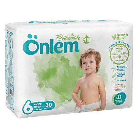 Önlem Botanika Bebek Bezi İkili Jumbo Paket 6 Beden Extra Large 30'lı (16+ Kg)