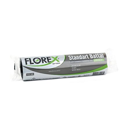 Florex Standart Battal Boy Çöp Torbası 72x95 Cm 10'lu Rulo Siyah